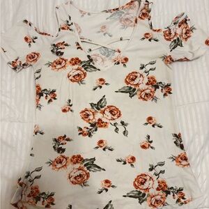 Floral Cold Shoulder Top